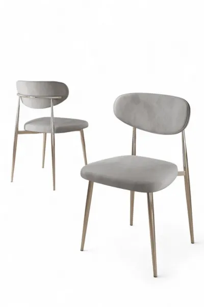 Súprava stoličiek (4 kusy) Vina - Grey, Chrome