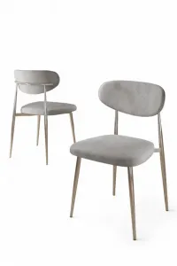 Súprava stoličiek (4 kusy) Vina - Grey, Chrome
