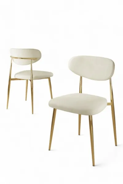 Súprava stoličiek (4 kusy) Vina - Cream, Gold