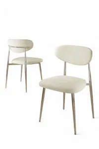 Súprava stoličiek (4 kusy) Vina - Cream, Chrome