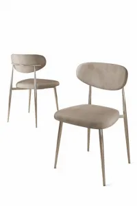 Súprava stoličiek (4 kusy) Vina - Cappuccino, Chrome