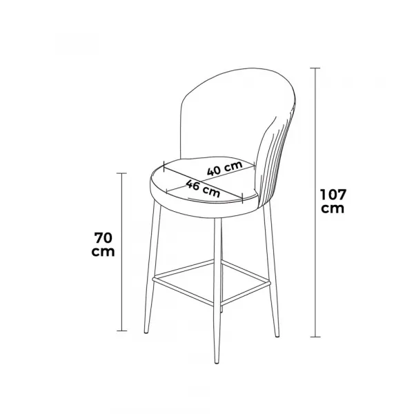 Bar Stool Set (2 Pieces) Uras - Anthracite, White
