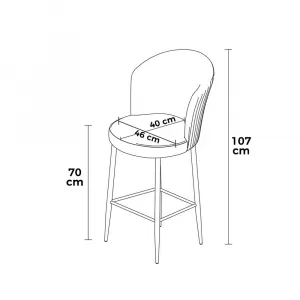 Bar Stool Set (2 Pieces) Uras - Anthracite, White