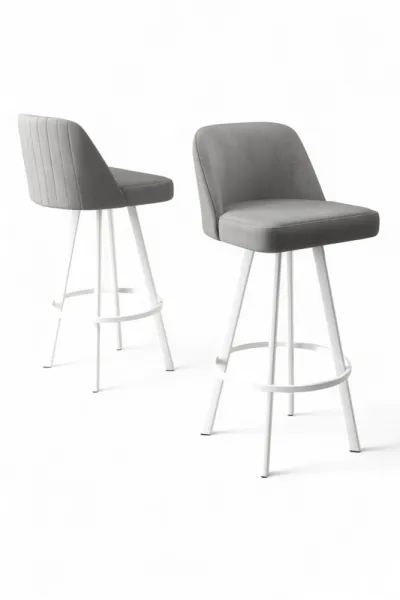 Bar Stool Set (4 Pieces) Atex - Grey, White