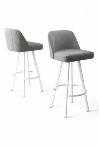 Bar Stool Set (4 Pieces) Atex - Grey, White