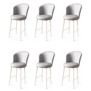 Bar Stool Set (6 Pieces) Uras - Grey, White