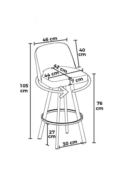 Bar Stool Set (4 Pieces) Atex - Black