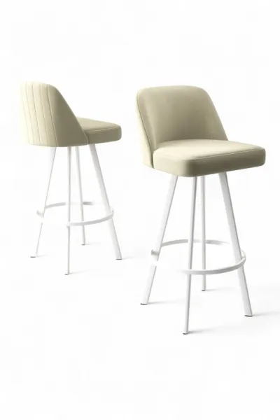 Bar Stool Set (4 Pieces) Atex - Cream, White