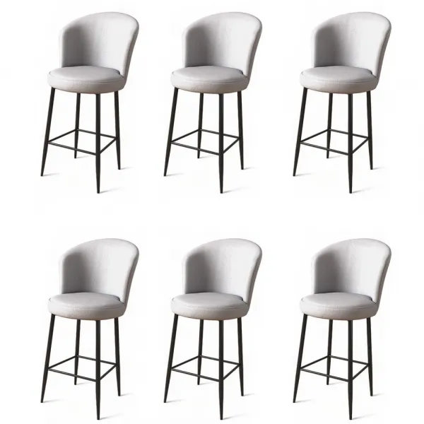 Bar Stool Set (6 Pieces) Uras - Grey, Black