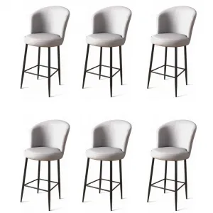 Bar Stool Set (6 Pieces) Uras - Grey, Black