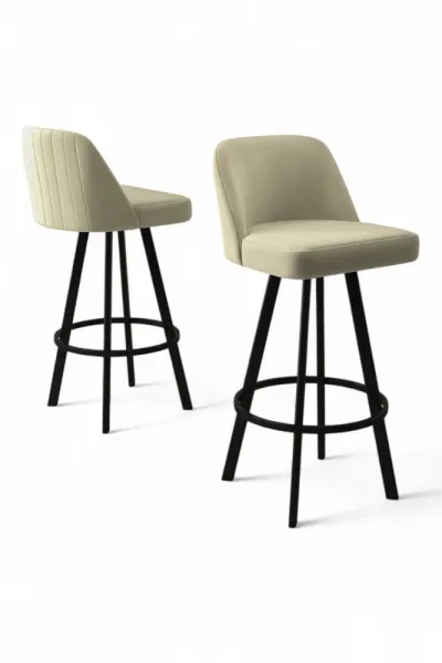 Bar Stool Set (4 Pieces) Atex - Cream, Black