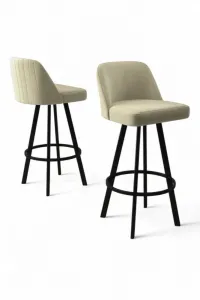 Bar Stool Set (4 Pieces) Atex - Cream, Black