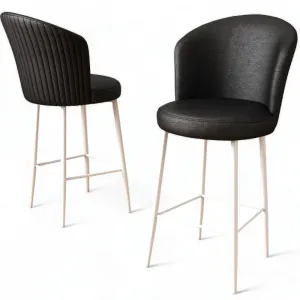 Bar Stool Set (2 Pieces) Uras - Black, White