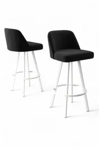 Bar Stool Set (4 Pieces) Atex - Black, White