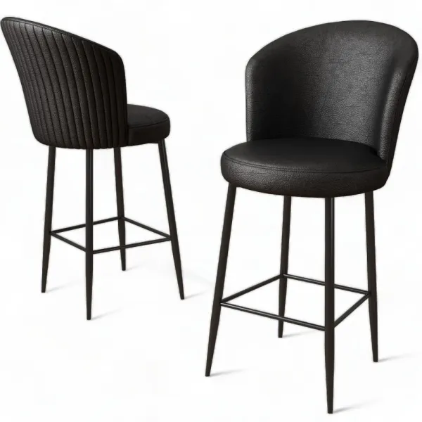 Bar Stool Set (4 Pieces) Uras - Black