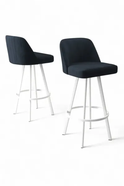 Bar Stool Set (4 Pieces) Atex - Anthracite, White
