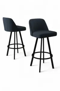 Bar Stool Set (4 Pieces) Atex - Anthracite, Black