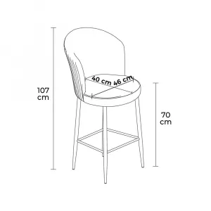 Bar Stool Set (2 Pieces) Fora - Anthracite, Chrome