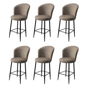 Bar Stool Set (6 Pieces) Alte - Cappuccino, Black