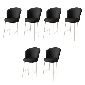 Bar Stool Set (6 Pieces) Alte - Black, White