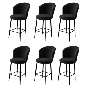 Bar Stool Set (6 Pieces) Fora - Black