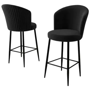 Bar Stool Set (2 Pieces) Fora - Black