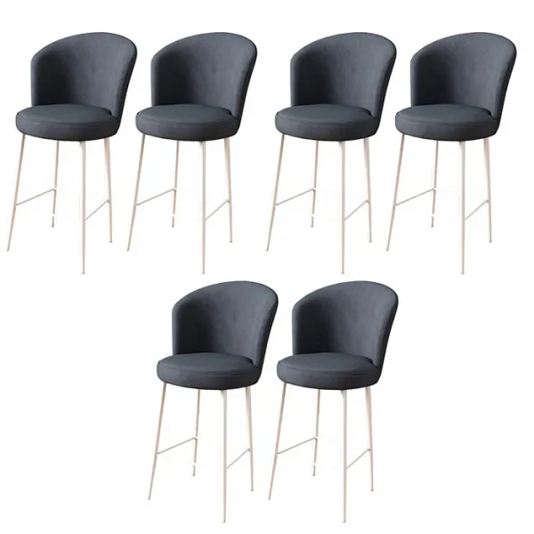 Bar Stool Set (6 Pieces) Fora - Anthracite, White