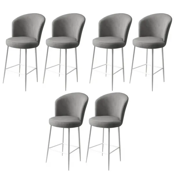 Bar Stool Set (6 Pieces) Fora - Grey, White