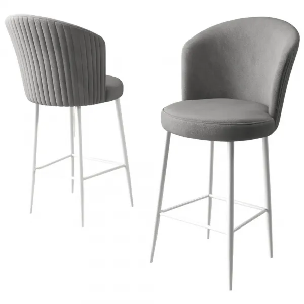 Bar Stool Set (2 Pieces) Fora - Grey, White