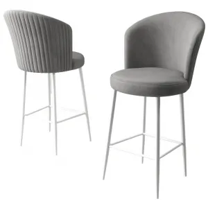 Bar Stool Set (2 Pieces) Fora - Grey, White