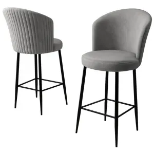 Bar Stool Set (4 Pieces) Fora - Grey, Black