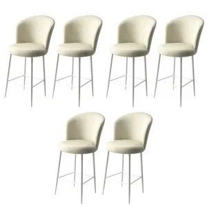 Bar Stool Set (6 Pieces) Fora - Cream, White