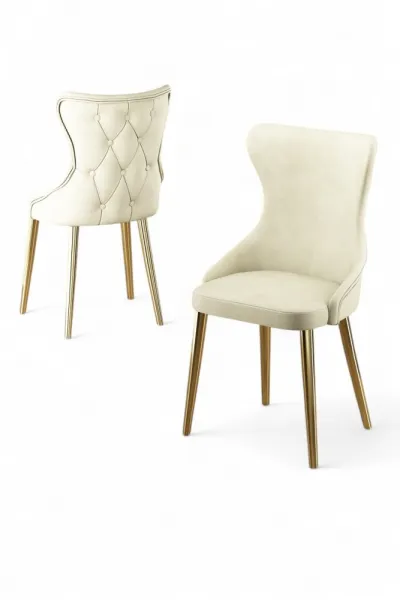 Súprava stoličiek (4 kusy) Alpa - Cream, Gold