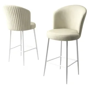 Bar Stool Set (4 Pieces) Fora - Cream, White