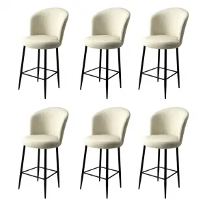 Bar Stool Set (6 Pieces) Alte - Cream, Black