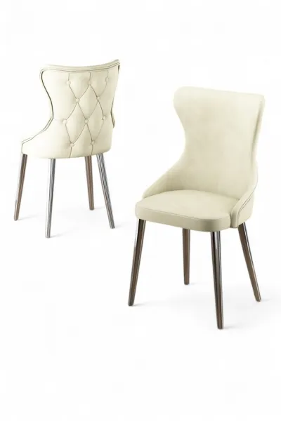 Súprava stoličiek (4 kusy) Alpa - Cream, Chrome