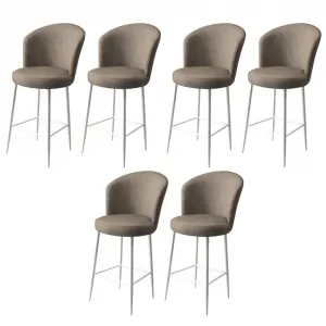 Bar Stool Set (6 Pieces) Alte - Cappuccino, White