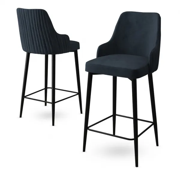 Bar Stool Set (4 Pieces) Enox - Anthracite, Black