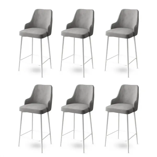 Bar Stool Set (6 Pieces) Enox - Grey, White