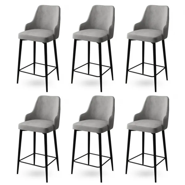 Bar Stool Set (6 Pieces) Enox - Grey, Black