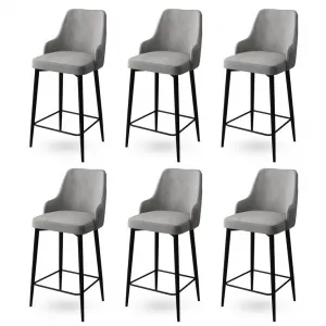 Bar Stool Set (6 Pieces) Enox - Grey, Black