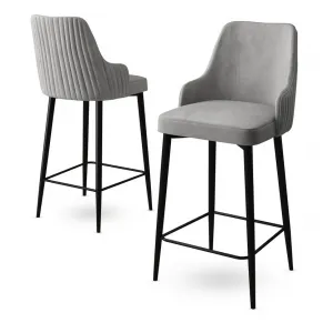 Bar Stool Set (2 Pieces) Enox - Grey, Black