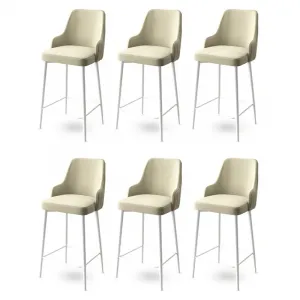 Bar Stool Set (6 Pieces) Enox - Cream, White