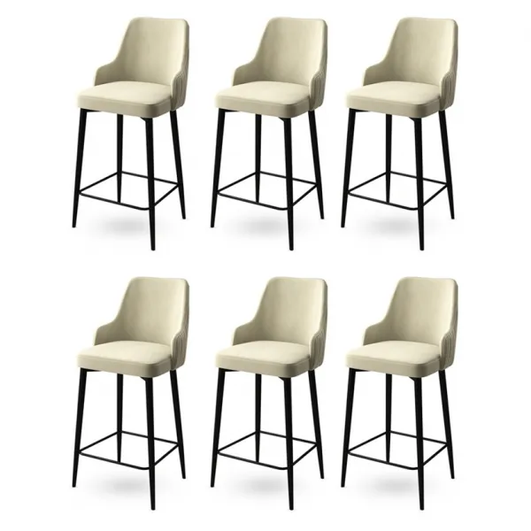 Bar Stool Set (6 Pieces) Enox - Cream, Black
