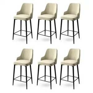 Bar Stool Set (6 Pieces) Enox - Cream, Black