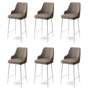Bar Stool Set (6 Pieces) Enox - Cappuccino, White