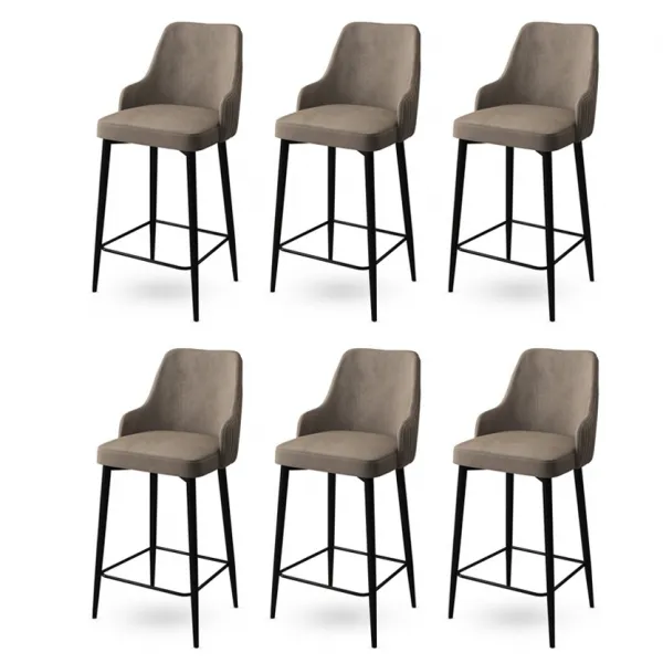 Bar Stool Set (6 Pieces) Enox - Cappuccino, Black
