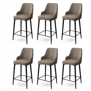 Bar Stool Set (6 Pieces) Enox - Cappuccino, Black