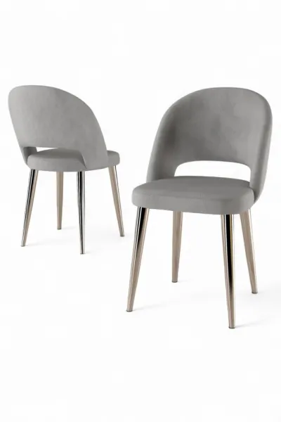 Súprava stoličiek (4 kusy) Pane - Grey, Chrome