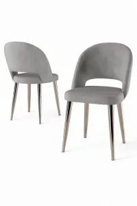 Súprava stoličiek (4 kusy) Pane - Grey, Chrome